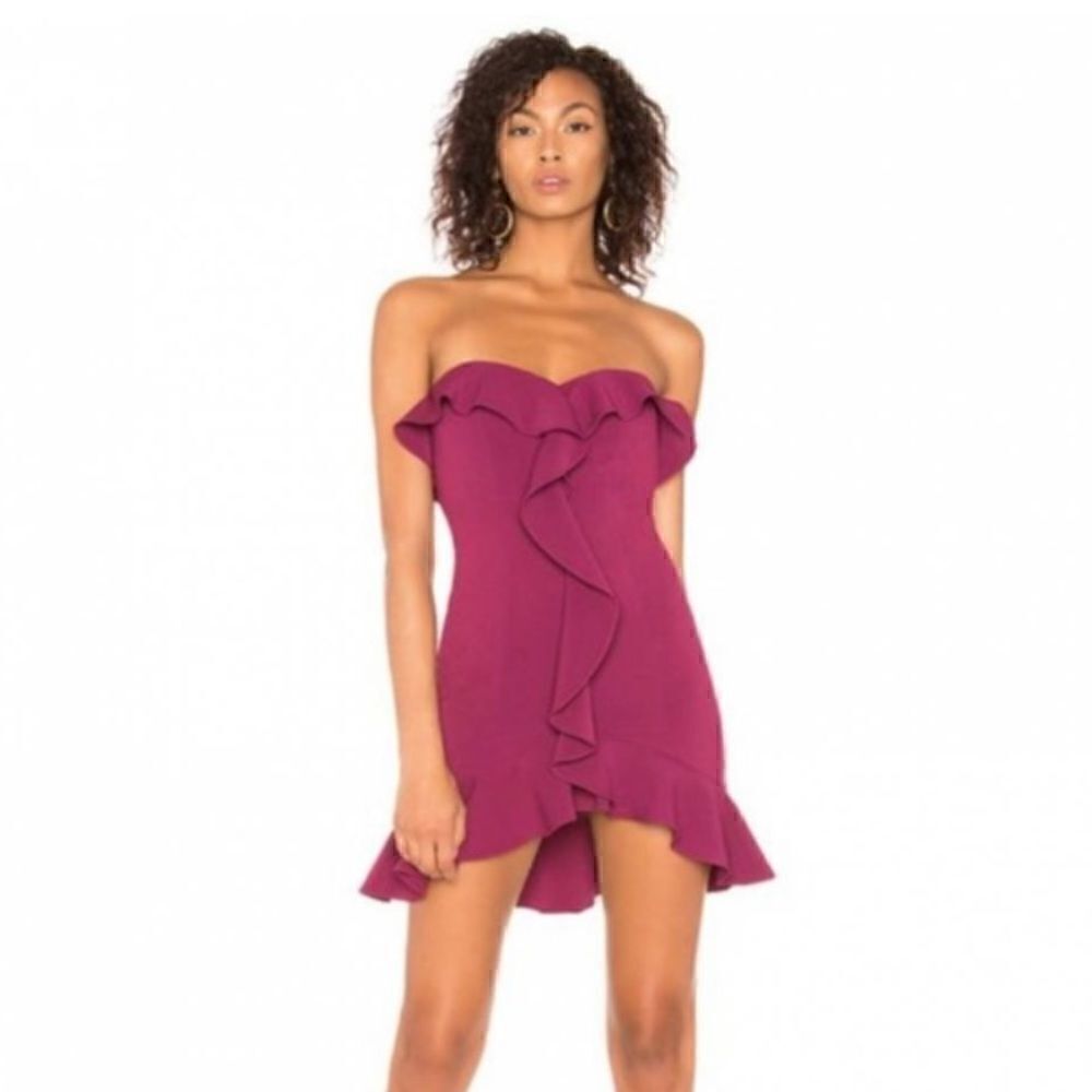 NEW REVOLVE LIKELY Purple Ruffle Mini Dress